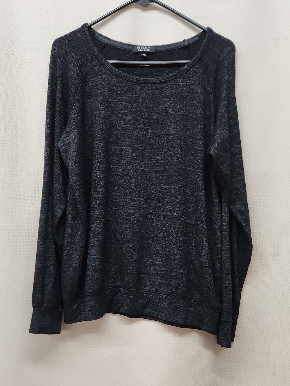 Buffalo David Bitton Women's Black Marled Crew Neck Sweater